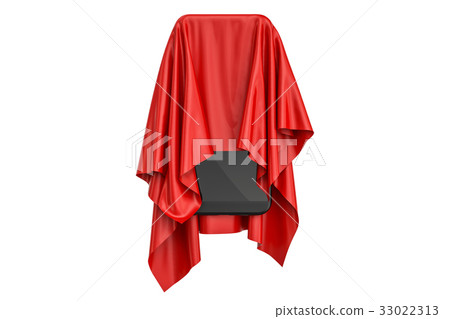 Phone covered red cloth, presentation Phone covered red cloth, presentation 33022313