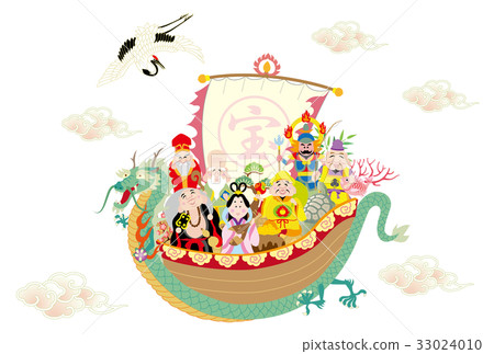 Seven Lucky Gods Fukunami Treasure Ship 33024010