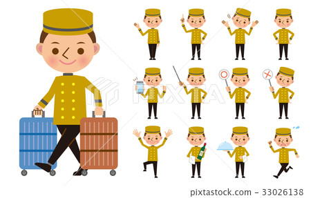 Hotel front bellboy set Hotel front bellboy set 33026138