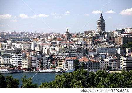 加拉塔塔，Bosphorus，伊斯坦布爾，土耳其 33026208