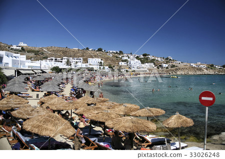 Beach, Mykonos, Greece Beach, Mykonos, Greece 33026248