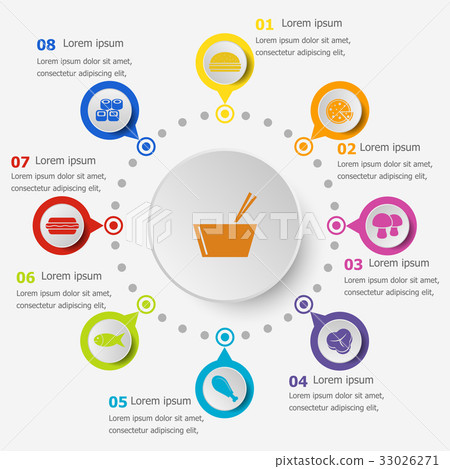 Infographic template with food icons Infographic template with food icons 33026271