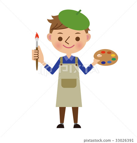 A painter / painter with paints and brushes 33026391