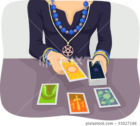 Girl Tarot Card Reader - Stock Illustration [33027186] - PIXTA