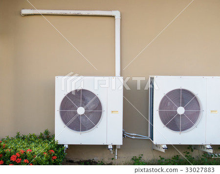 Twin air compressor installation outdoor. Twin air compressor installation outdoor. 33027883
