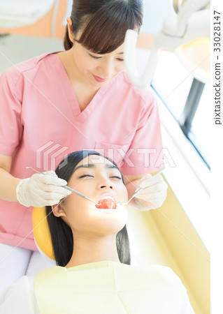 牙科，牙科保健員，牙醫，婦女，治療 33028147