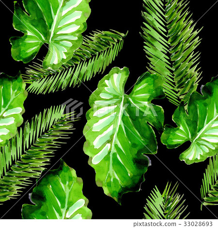 Tropical Hawaii leaves palm tree pattern in a 33028693