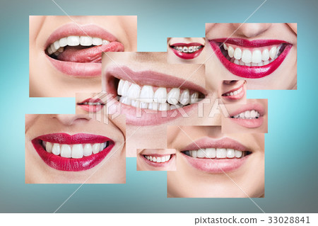 Collage of healthy smiling people. 33028841