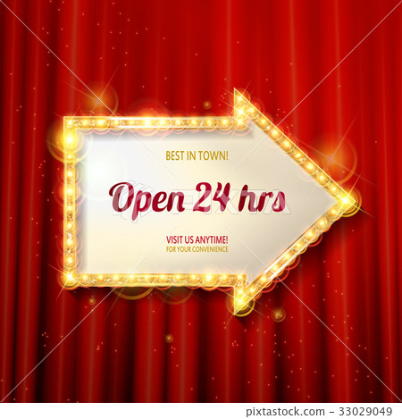 Neon sign set on red background 33029049