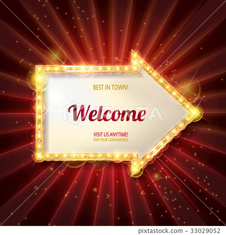 Welcome banner glowing arrow. 33029052