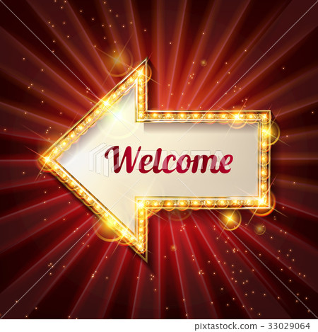 Welcome banner glowing arrow. 33029064