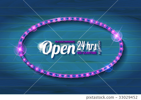 open 24 hours oval glow sign open 24 hours oval glow sign 33029452