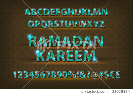 Golden letters and figures of the English alphabet 33029584