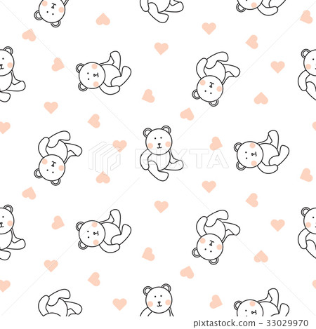 Teddy bear plush seamless vector pattern. - Stock Illustration ...