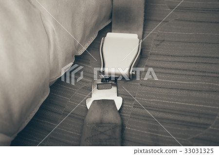 seat belt shot in airplane vintage blackandwhite 33031325