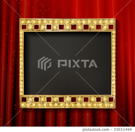 gold film on the curtain backdrop. gold film on the curtain backdrop. 33031494