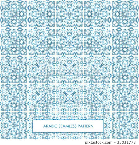 Seamless arabic pattern blue - Stock Illustration [33031778] - PIXTA