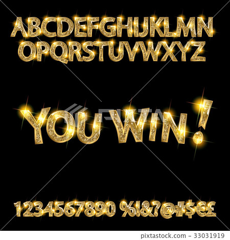 You win. gold alphabets and numbers - Stock Illustration [33031919] - PIXTA