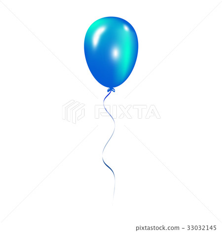 Blue balloon isolated on a white background - Stock Illustration ...