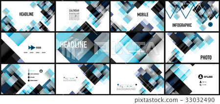 Business presentation geometric template 33032490