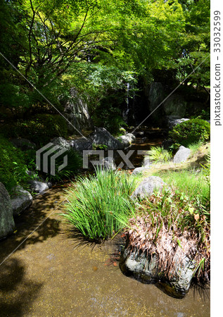 大阪四天王寺的日本庭園 照片素材 圖片 圖庫