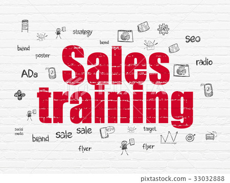 Marketing concept: Sales Training on wall Marketing concept: Sales Training on wall 33032888