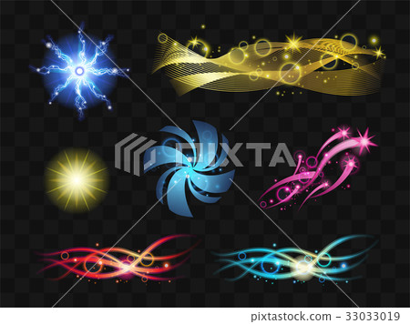 Light Effects - set of realistic vector design - Stock Illustration ...