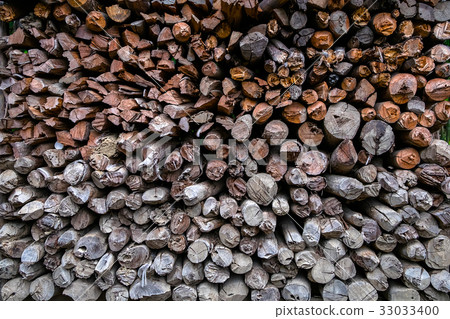 Outdoor storage of many dry Wood for firewood. Outdoor storage of many dry Wood for firewood. 33033400