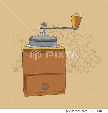 Coffee grinder freehand pencil drawing 33033816