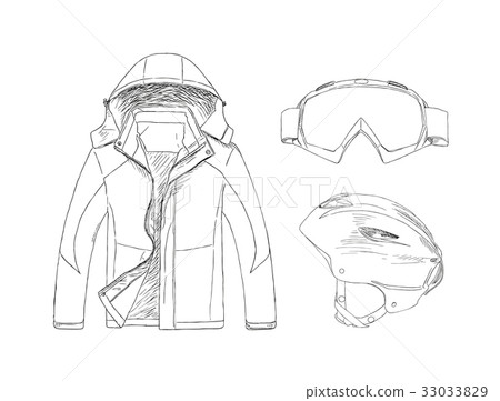 set of clothing for sport in winter vector. set of clothing for sport in winter vector. 33033829