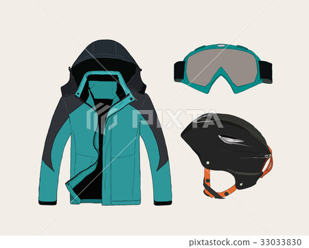 set of clothing for sport in winter vector. 33033830