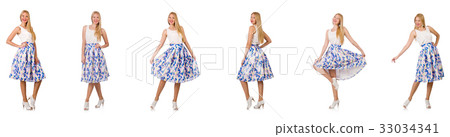 Woman in fashion looks isolated on white Woman in fashion looks isolated on white 33034341