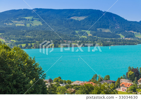 Beautiful landscape at lake Attersee in Steinbach, Beautiful landscape at lake Attersee in Steinbach, 33034630