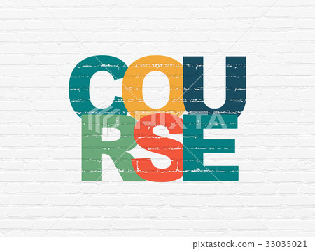 Learning concept: Course on wall background 33035021