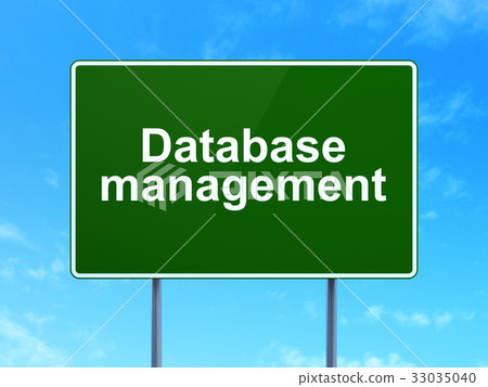 Software concept: Database Management on road sign - Stock Illustration ...
