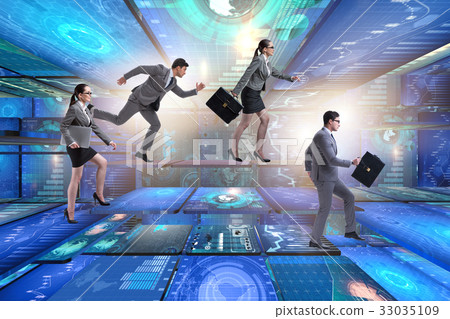 Business people in data management concept 33035109