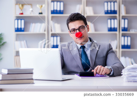 Clown businessman in the office 33035669