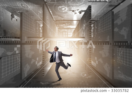 Businessman in abstract business concept 33035782