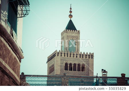Tunisia. Minaret of the Great mosque (Zitouna,  33035829