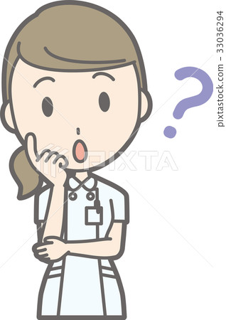 Illustration that a nurse in a white coat is... - Stock Illustration ...