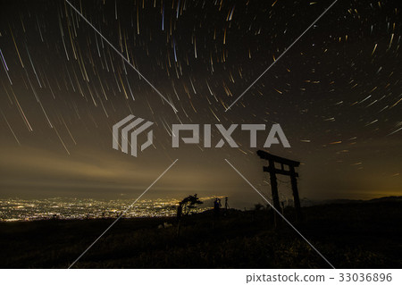 torii gate and star trails 33036896