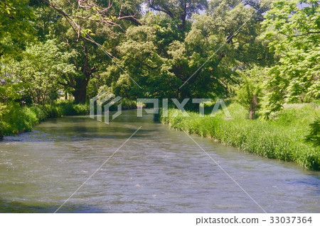 Nostalgic riverbank landscape Nostalgic riverbank landscape 33037364