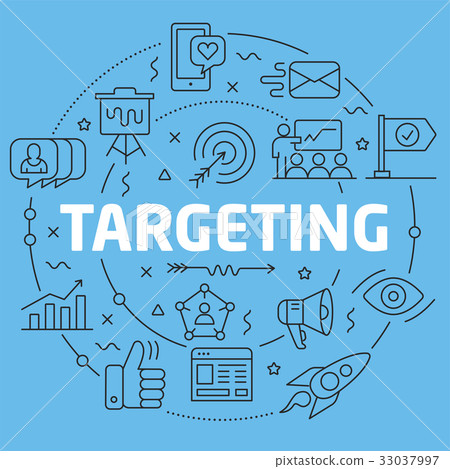 Blue Line Flat Circle illustration targeting 33037997