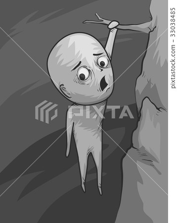 Man Hanging Cliff Edge 33038485