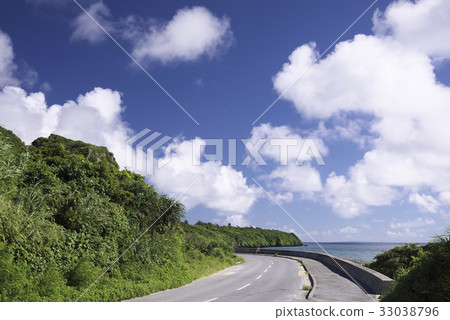 Road along the coast of Irabu Island, Miyako-shi, Okinawa Prefecture Road along the coast of Irabu Island, Miyako-shi, Okinawa Prefecture 33038796