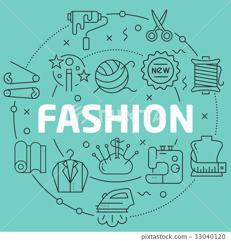 Green Line Flat Circle illustration fashion - Stock Illustration ...
