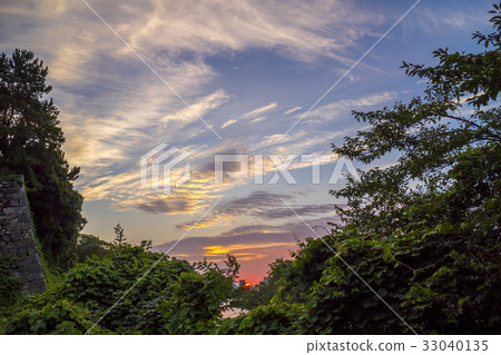 Nagoya Cityscape Sunset Nagoya Castle Ishigaki 33040135