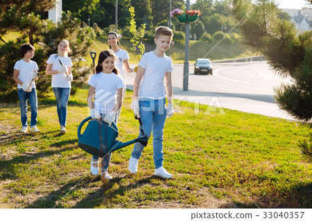 Delighted children doing their tasks 33040357