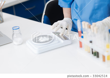 Close up of professional electronic scales 33042514