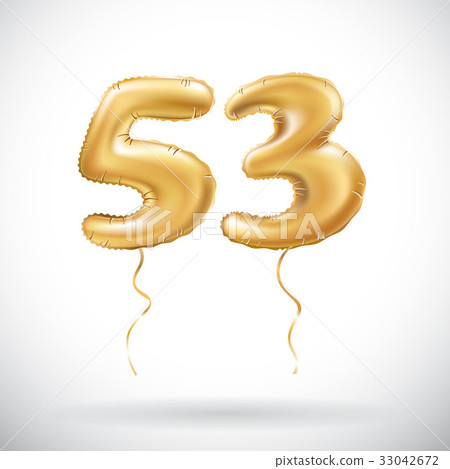 Golden number 53 fifty three metallic balloon 33042672